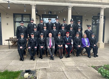 Student officers gathered with commissioner and chief constable 