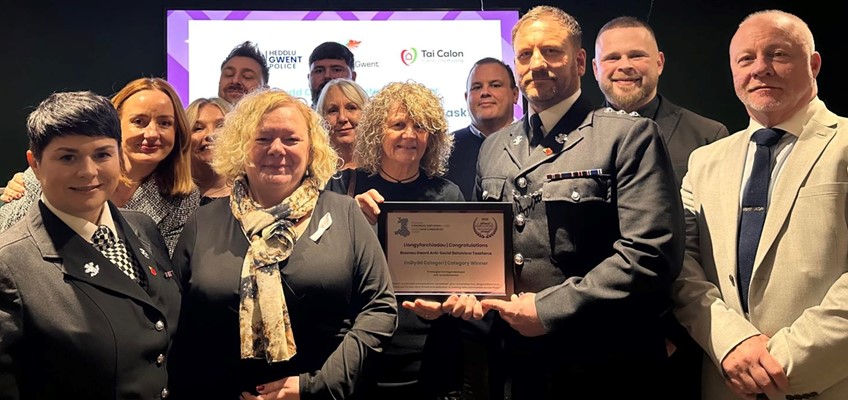 Jane Mudd with Gwent Police officers