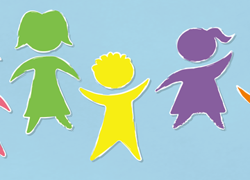 colourful silhouettes of children