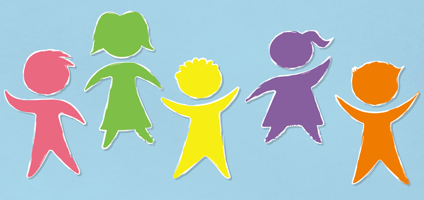 colourful silhouettes of children
