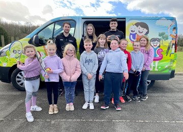 Group of children with Positive Futures staff