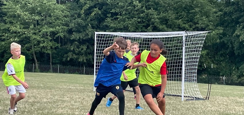 Children playing football
