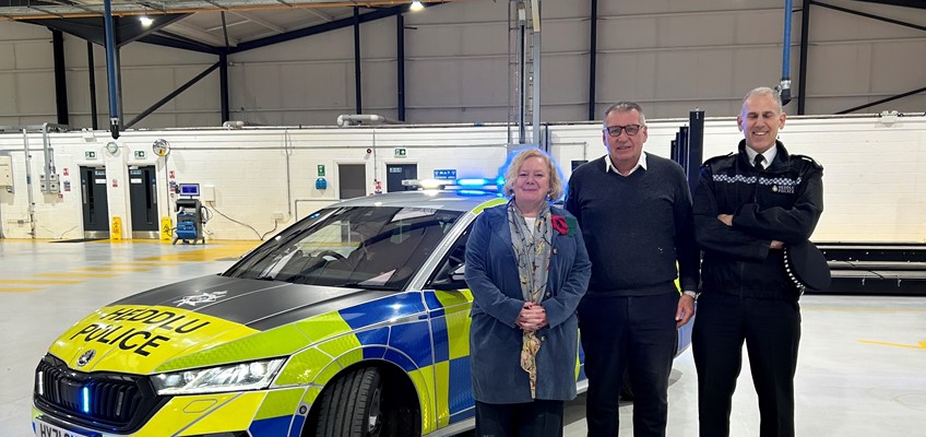 Jane Mudd with officers from fleet services