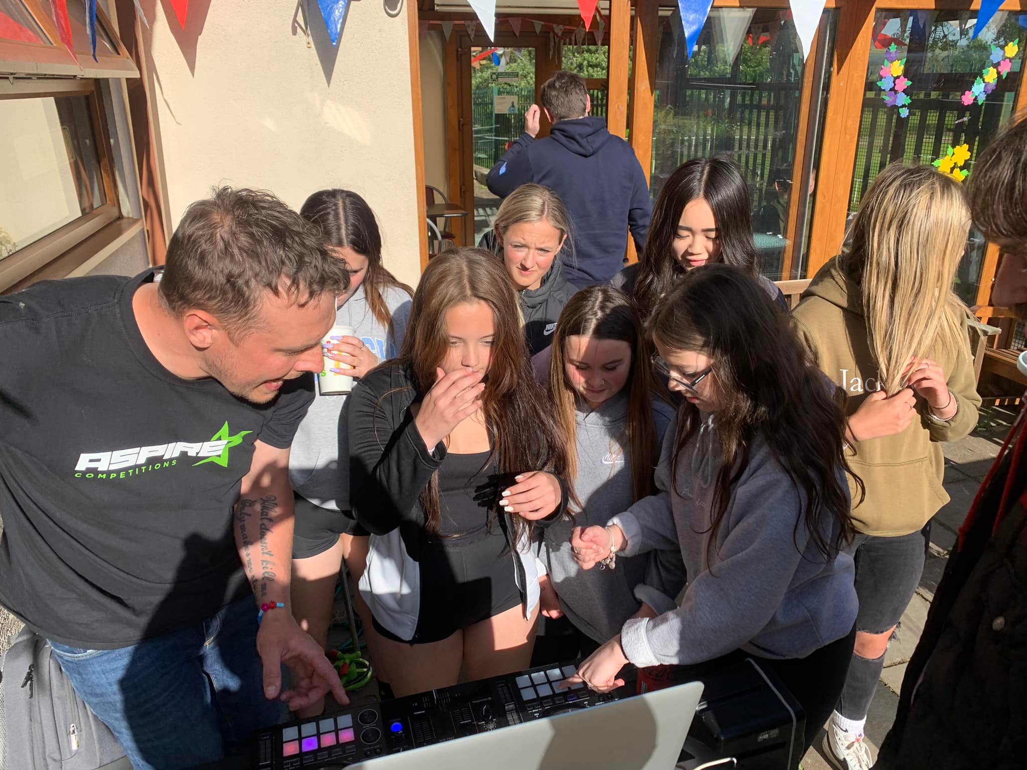 Young people with DJ