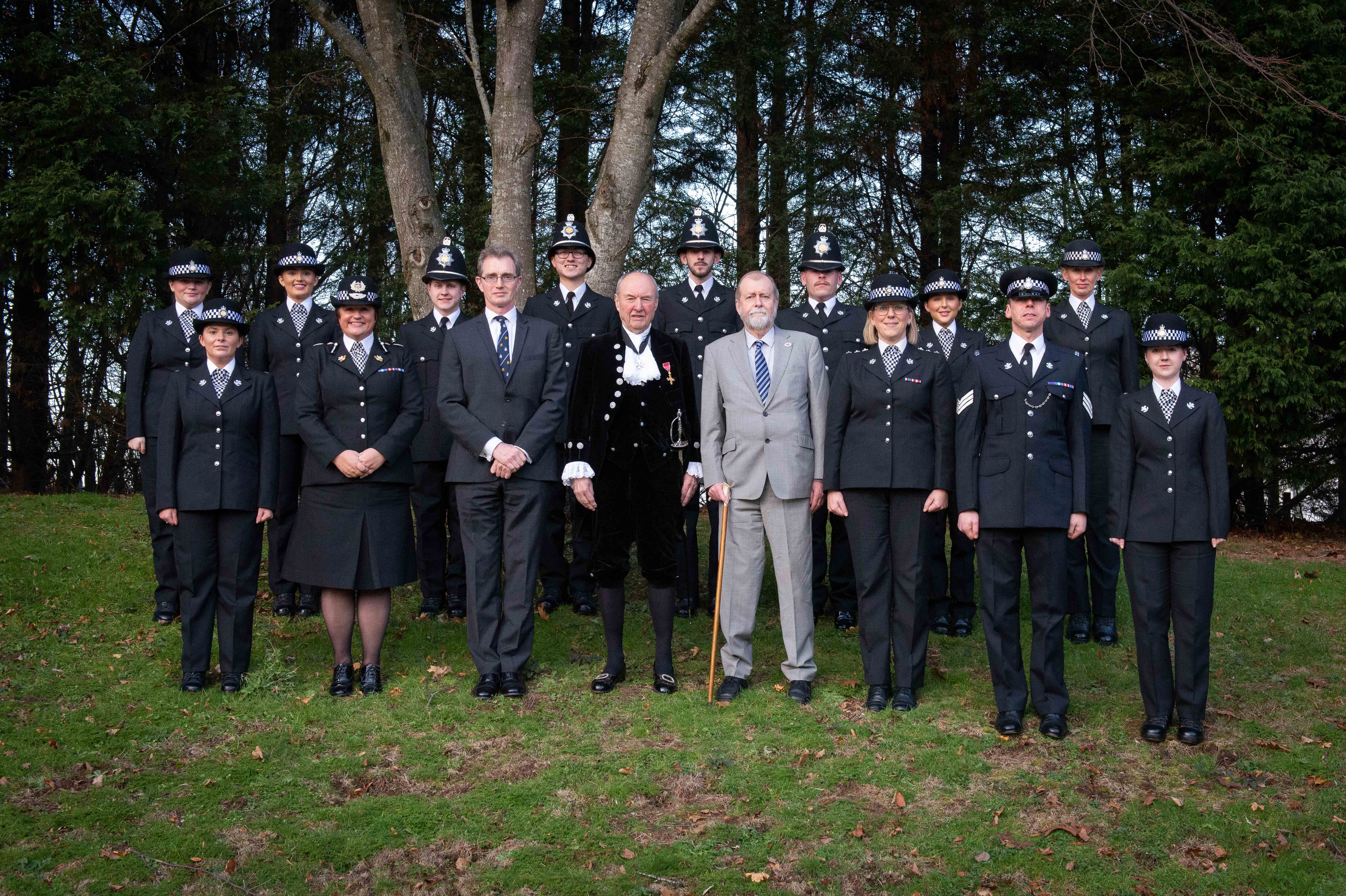 Jeff cuthbert with officers and dignitaries 