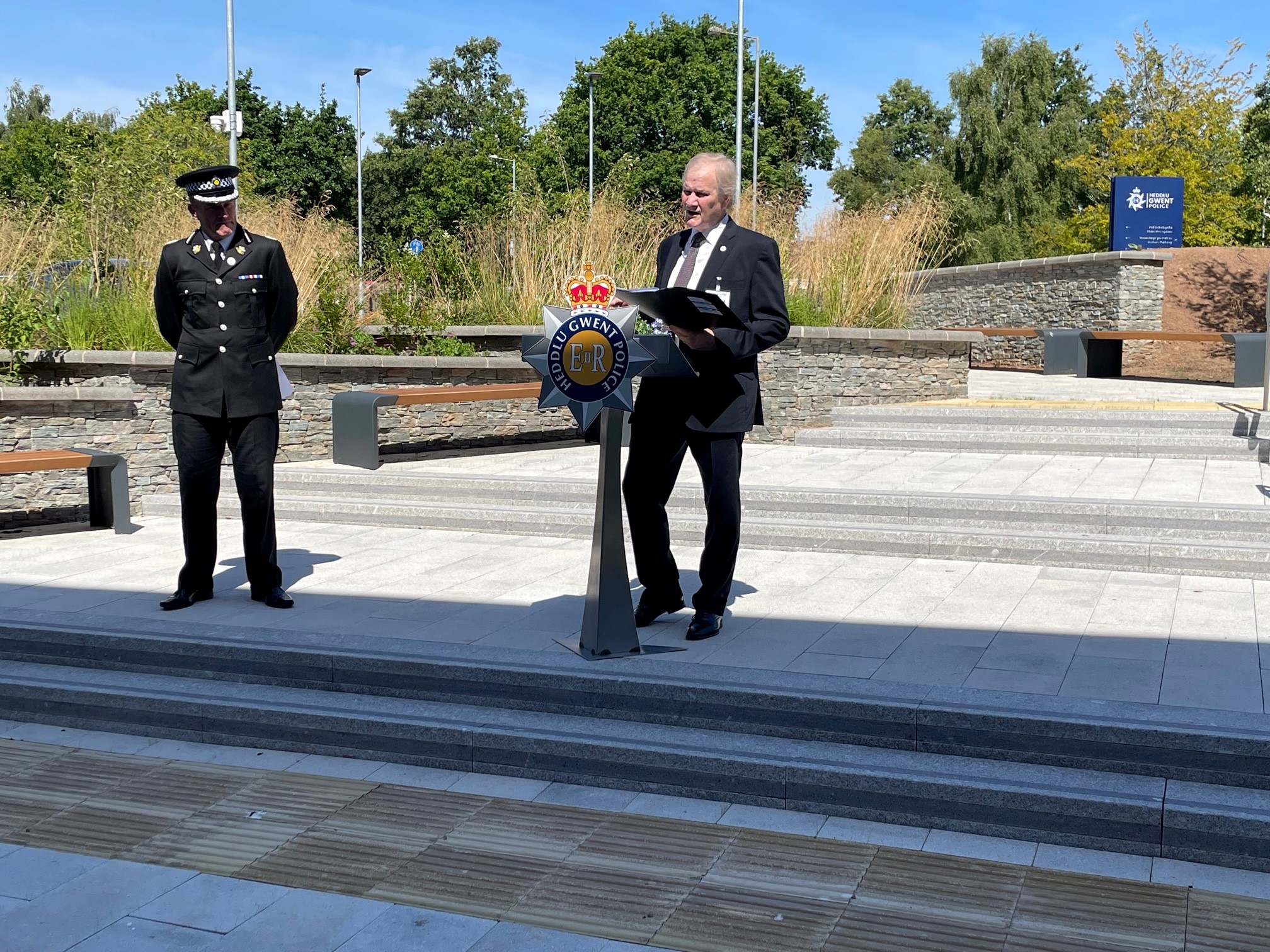 Representative of Srebrenica standing at lectern  