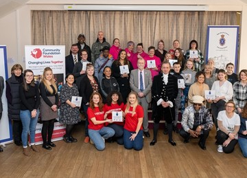 Group photo of people who received awards