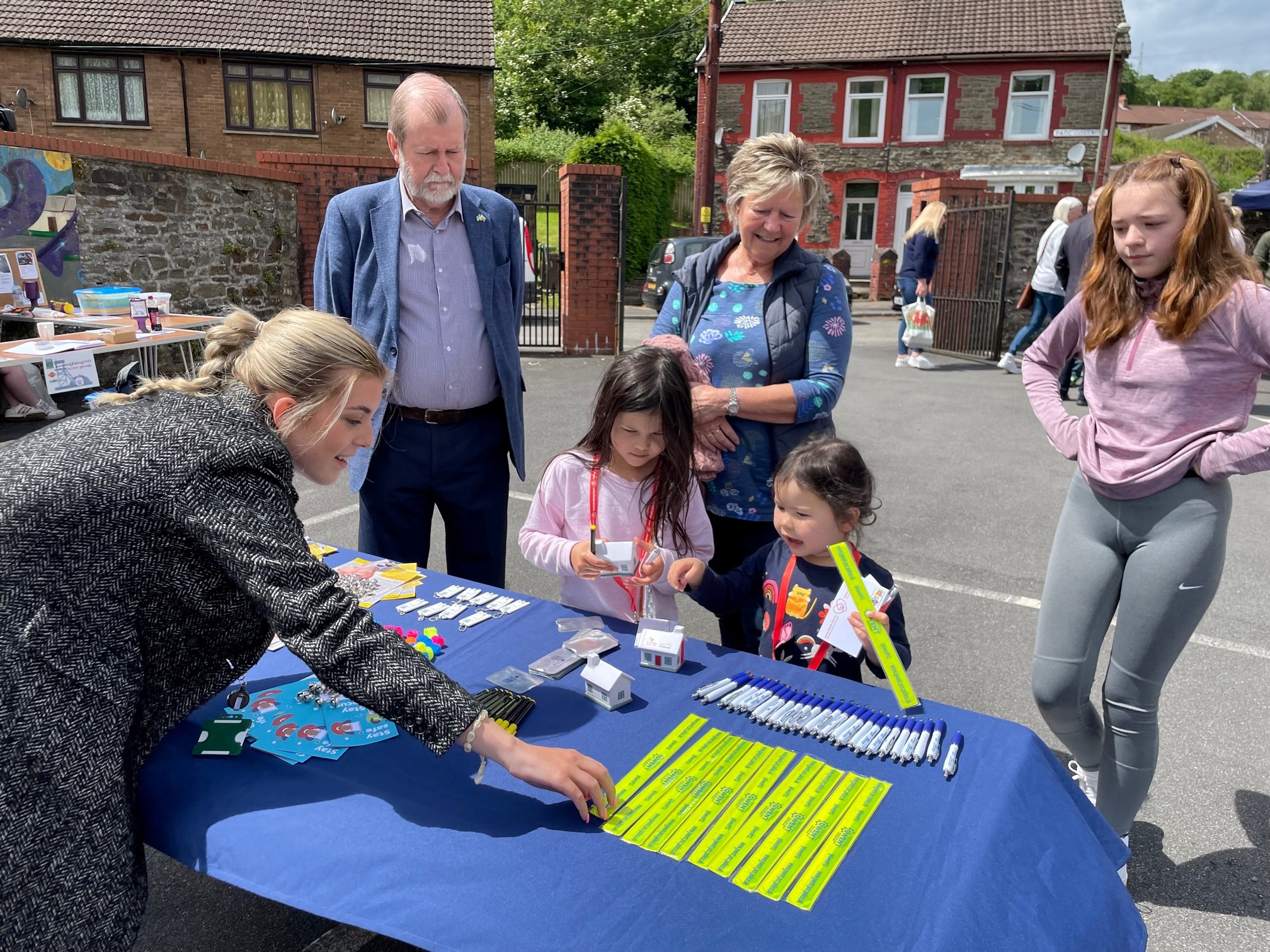 Jeff Cuthbert with local residents