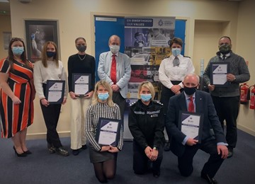 Crime prevention volunteers with pcc and chief constable
