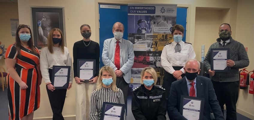 Crime prevention volunteers with pcc and chief constable