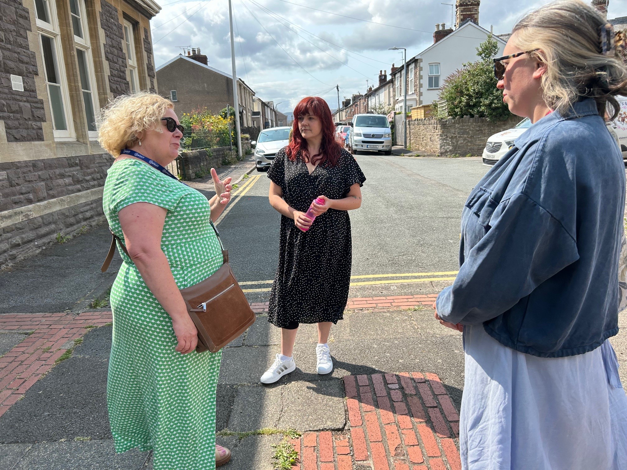 Jane Mudd with Abergavenny town councillors
