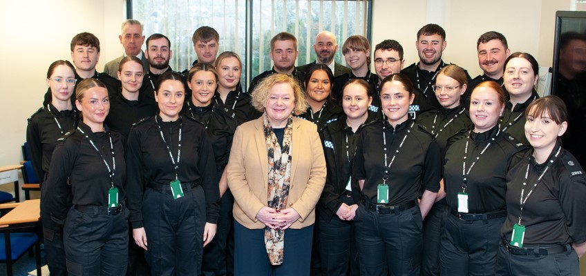 Jane Mudd with Gwent Police recruits