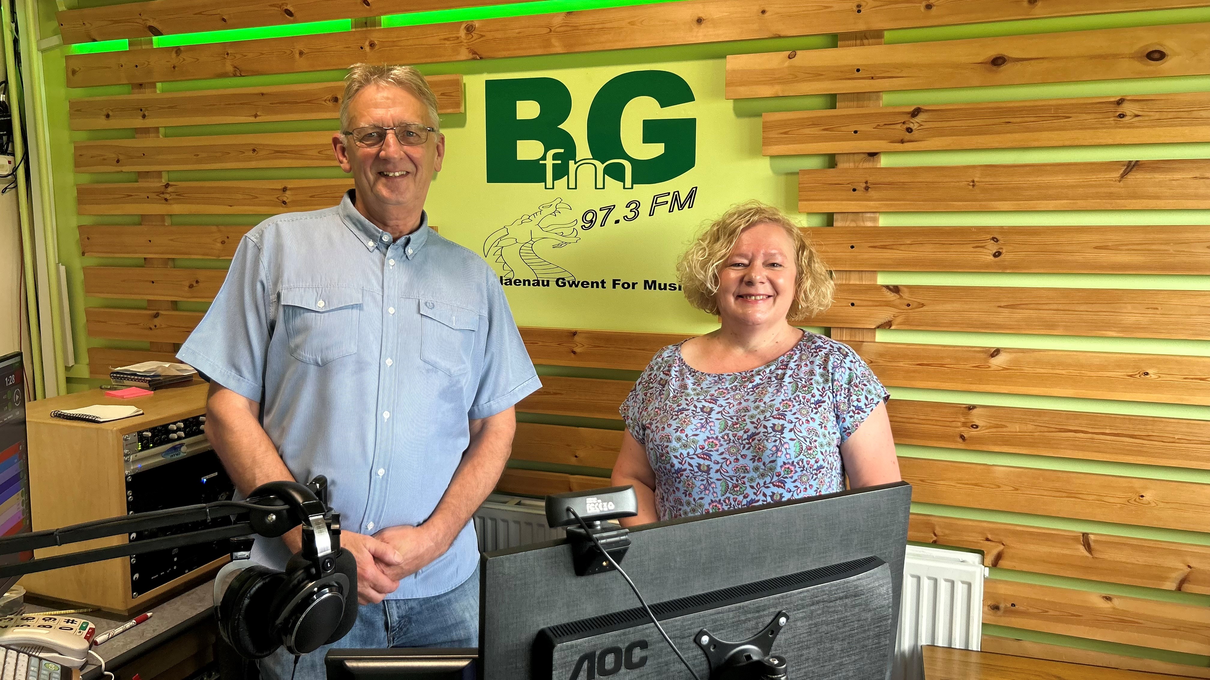 Jane Mudd with radio host