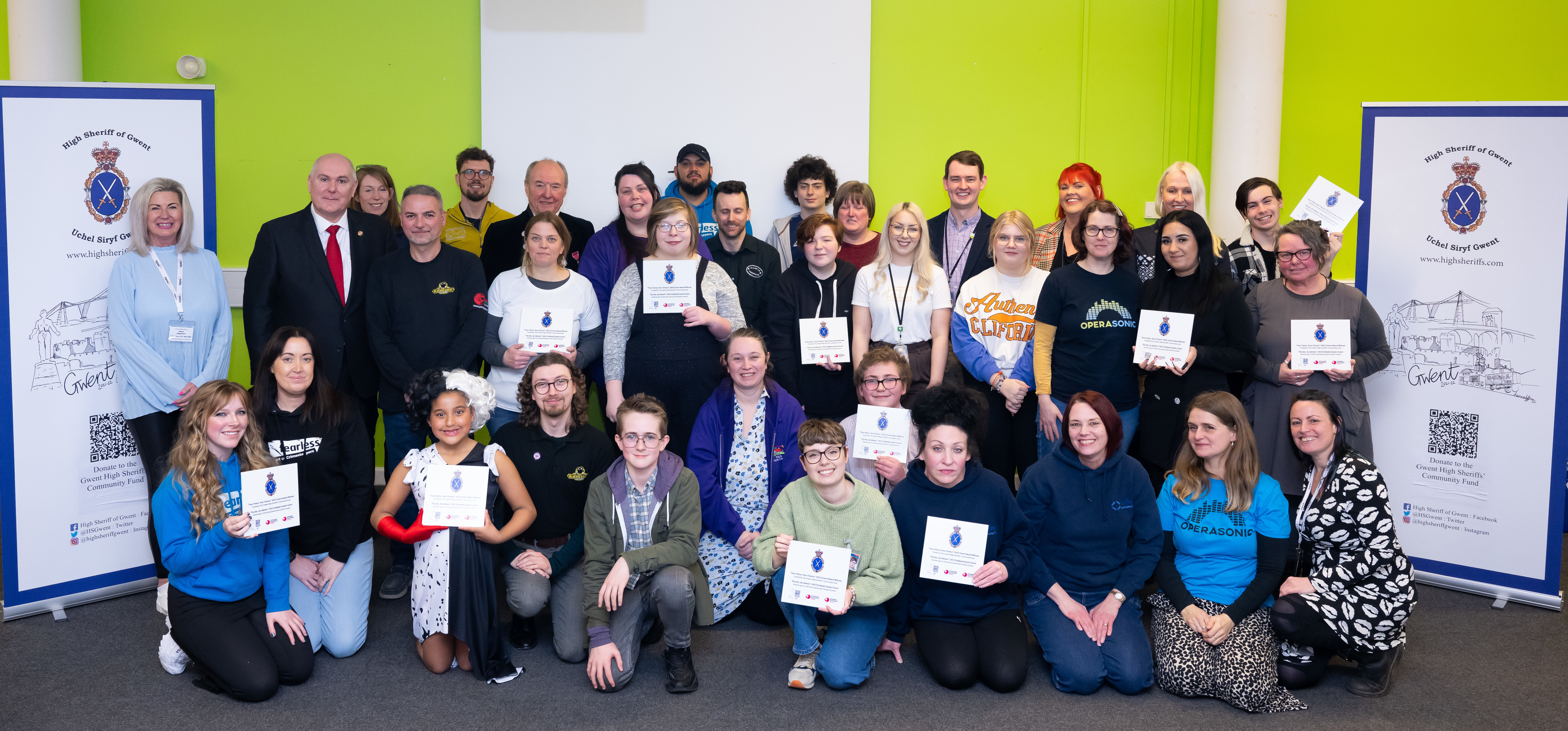 Winners of the 2023 High Sheriff Awards holding certificates 