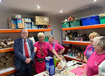 Jeff Cuthbert with volunteers from the Helping Caring Team