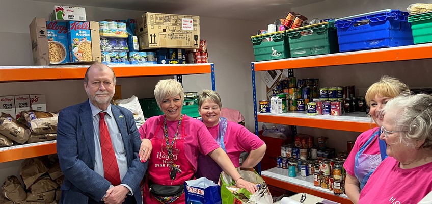 Jeff Cuthbert with volunteers from the Helping Caring Team