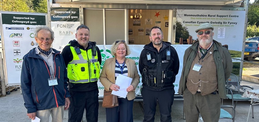 Jane Mudd with Gwent Police and farmers