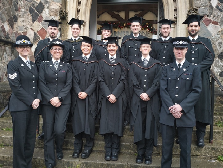 officers lined up after graduation