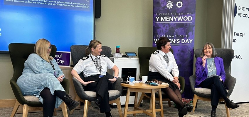 Eleri Thomas with panel members