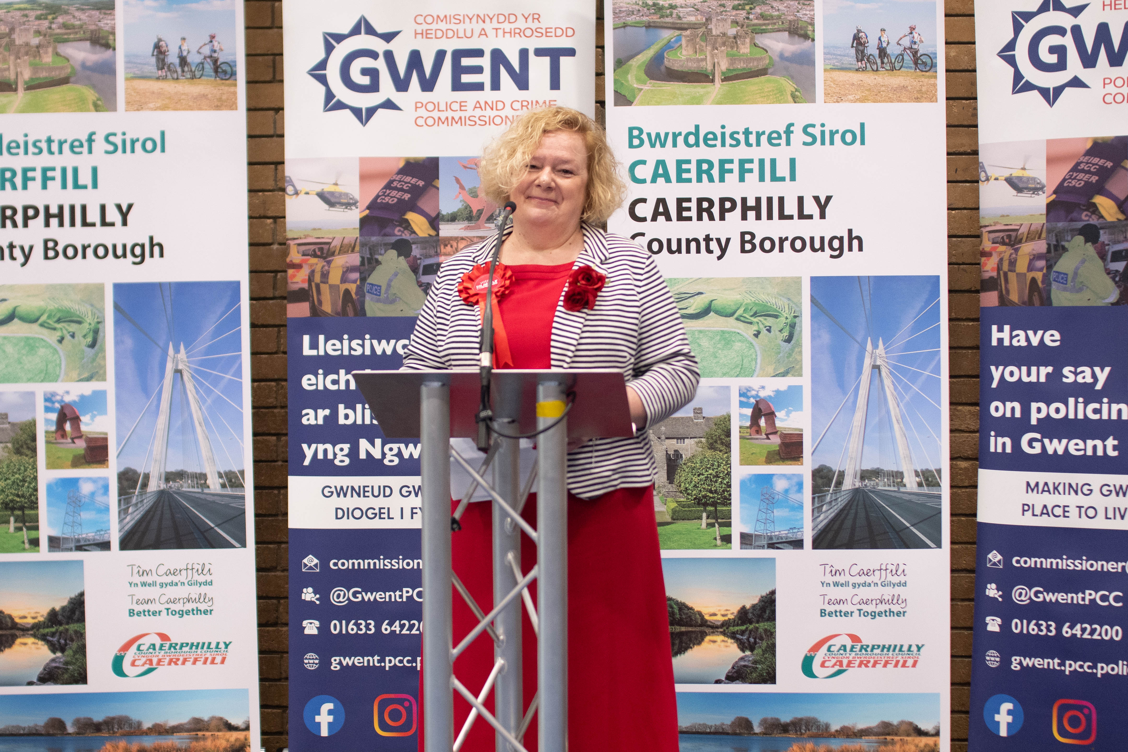 Jane Mudd is elected as the new Police and Crime Commissioner for Gwent.