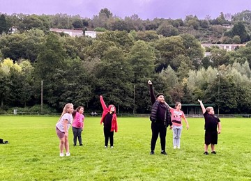 children participating in a Ffin Dance session