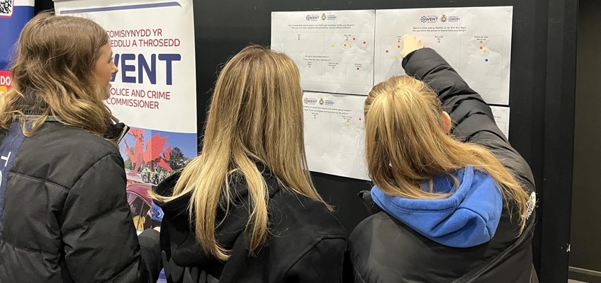 Students putting dots onto a sheet